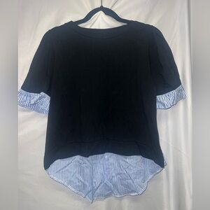 Amazon Black and Blue Women's Tunic Top short sleeve large